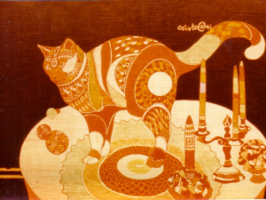 Gatto con candelabri